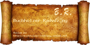 Buchholzer Radvány névjegykártya